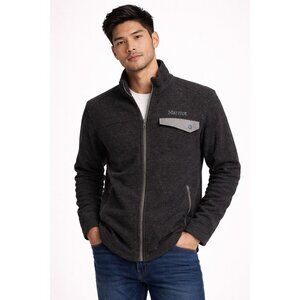 Marmot Men’s Medium Wool Blend Full Zip Jacket Charcoal Gray Outdoor